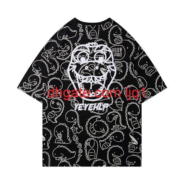 cartoon full print short sleeve t-shirt men's fashion brand round neck half sleeve street trend loose sleeve, White;black
cartoon full print short sleeve t-shirt men's fashion brand round neck half sleeve street trend loose sleeve, White;black