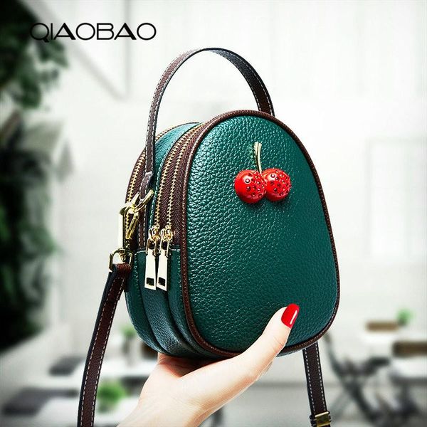 qiaobao 2020 contrast color shoulder bag 100% genuine leather cherry bag fashion wild messenger summer small
qiaobao 2020 contrast color shoulder bag 100% genuine leather cherry bag fashion wild messenger summer small