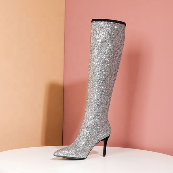 bling sequined ткани кристалл женщин острым носом колено высокие сапоги скольжения на тонкий высокий каблук длинные пинетки для дам большой, Black
bling sequined ткани кристалл женщин острым носом колено высокие сапоги скольжения на тонкий высокий каблук длинные пинетки для дам большой, Black
