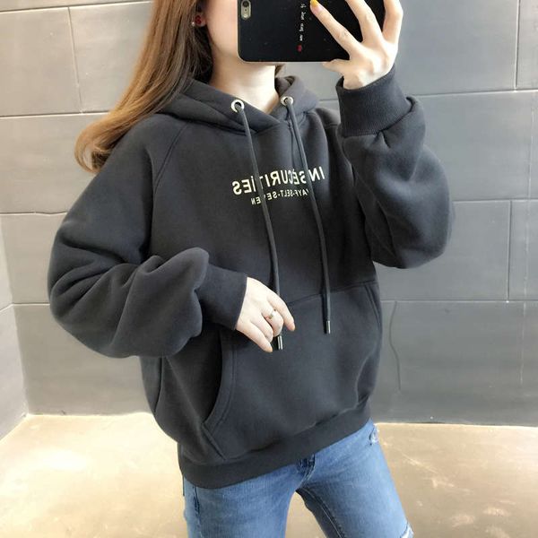 cashmere and thickened women's sweater 2020 new fashion autumn winter korean loose european style hooded coat top, Black
cashmere and thickened women's sweater 2020 new fashion autumn winter korean loose european style hooded coat top, Black