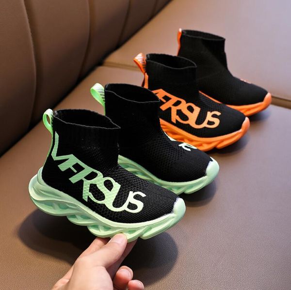 child casual with light male female sneaker kids high elastic foot wrapping running knitted socks baby shoes, Black;red
child casual with light male female sneaker kids high elastic foot wrapping running knitted socks baby shoes, Black;red