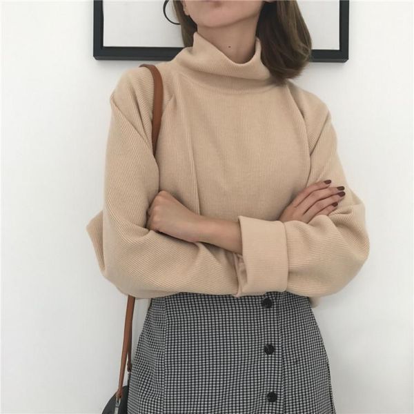 women oversize sweater turtleneck pullovers loose slim look korean fashion1, White;black
women oversize sweater turtleneck pullovers loose slim look korean fashion1, White;black