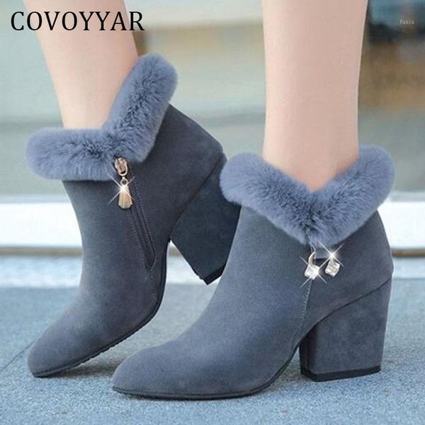 boots covoyyar elegant ankle women fashion shoes crystal fur flock pointed toe thick high heels 43 wbs40941, Black
boots covoyyar elegant ankle women fashion shoes crystal fur flock pointed toe thick high heels 43 wbs40941, Black