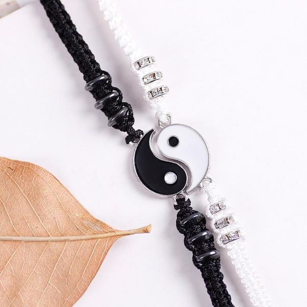 charm bracelets alloy tai chi accessories couple bracelet handmade black white rope woven for men and women adjustable fashion jewelry, Golden;silver
charm bracelets alloy tai chi accessories couple bracelet handmade black white rope woven for men and women adjustable fashion jewelry, Golden;silver