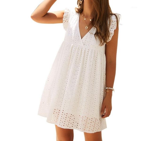 women's v-neck butterfly sleeve hollow lace dress casual loose summer short dress1, Black;gray
women's v-neck butterfly sleeve hollow lace dress casual loose summer short dress1, Black;gray