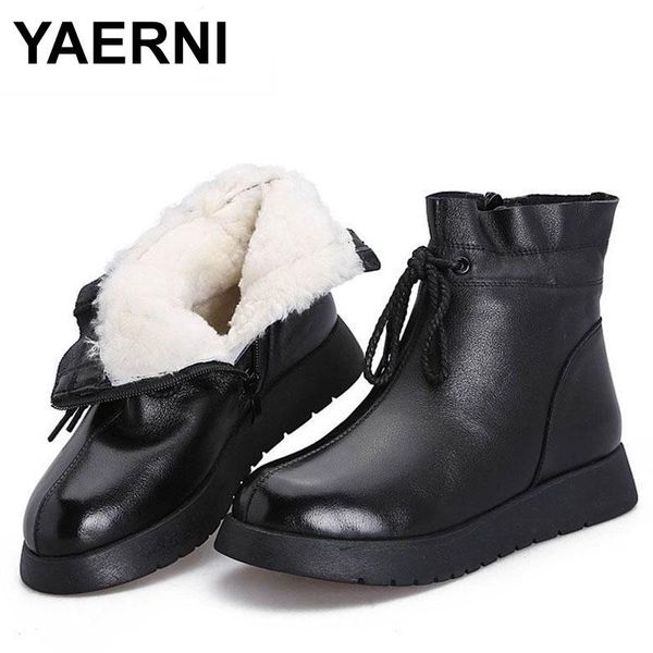 yaerni 2020 waterproof women snow boots 100% genuine leather wool platform ankle boots for women winter fur warm flats, Black
yaerni 2020 waterproof women snow boots 100% genuine leather wool platform ankle boots for women winter fur warm flats, Black