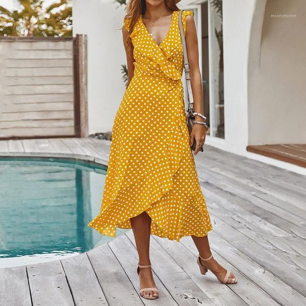 casual dresses polka dot dress women 2021 summer sleeveless ruffle long v neck boho beach party maxi vestidos d301, Black;gray
casual dresses polka dot dress women 2021 summer sleeveless ruffle long v neck boho beach party maxi vestidos d301, Black;gray
