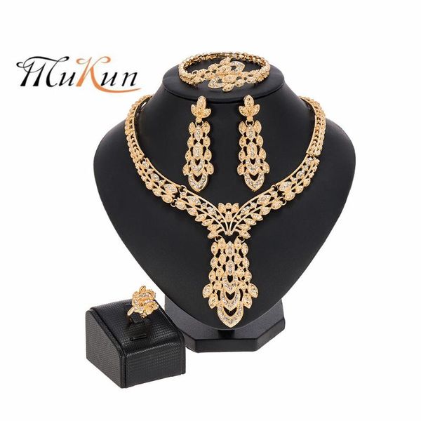 dubai elegant bridal jewelry sets gold crystal necklace for women african wedding bracelet earrings rings fashion jewelry set, Silver
dubai elegant bridal jewelry sets gold crystal necklace for women african wedding bracelet earrings rings fashion jewelry set, Silver