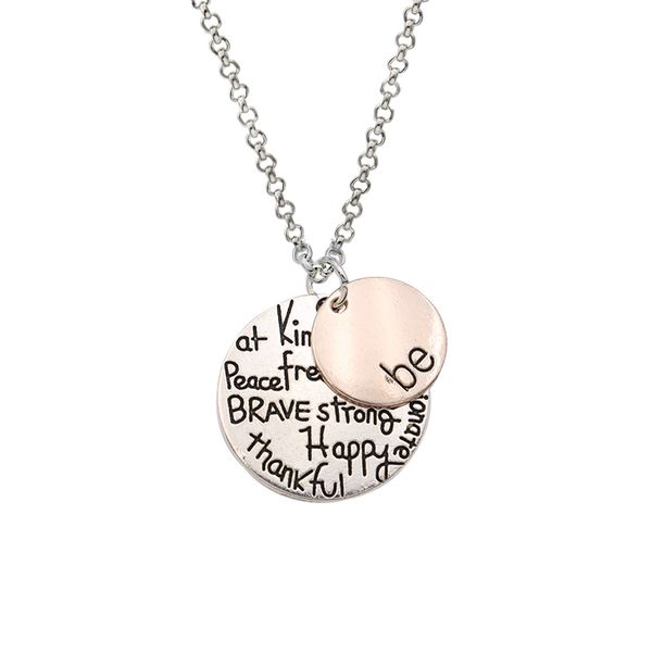 pendant necklaces silver plated be brave thankful kind peace charm necklace for women's fashion mom gift
pendant necklaces silver plated be brave thankful kind peace charm necklace for women's fashion mom gift