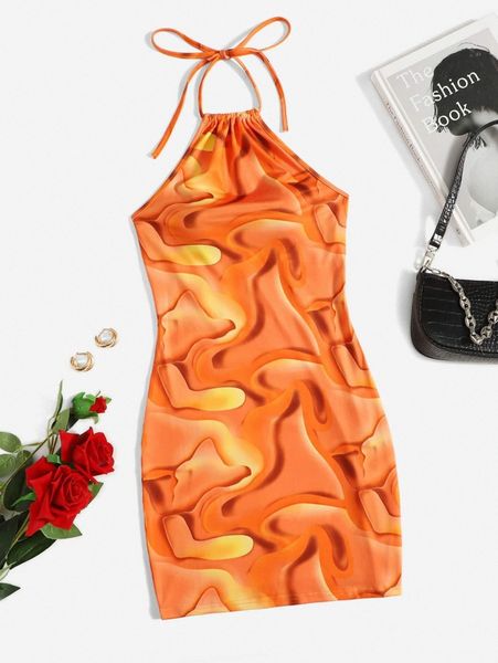 splash print tie back bodycon dress 782i#, Black;gray
splash print tie back bodycon dress 782i#, Black;gray