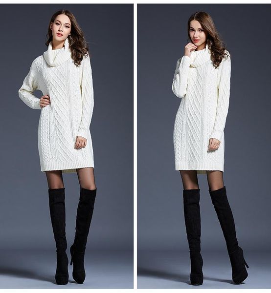 2021 women turtleneck knitted casual solid-color sweater dress female winter plus size long sleeve elegant dress knitted pullove, Black;gray
2021 women turtleneck knitted casual solid-color sweater dress female winter plus size long sleeve elegant dress knitted pullove, Black;gray