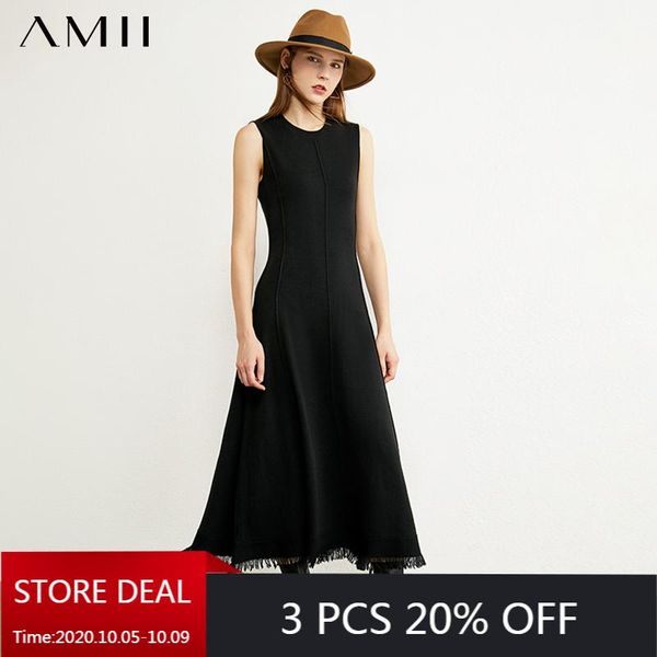 amii minimalism autumn women's dress fashion oneck sleeveless slim fit tassel calf-length dresses for women 12040766, Black;gray
amii minimalism autumn women's dress fashion oneck sleeveless slim fit tassel calf-length dresses for women 12040766, Black;gray