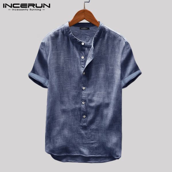 incerun 2020 breathable mens shirt button up loose short sleeve solid color pullovers harajuku vintage casual shirt men camisa c1222, White;black
incerun 2020 breathable mens shirt button up loose short sleeve solid color pullovers harajuku vintage casual shirt men camisa c1222, White;black