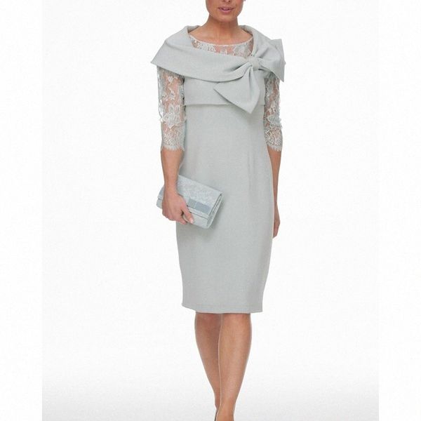 sheath / column mother of the bride dress elegant jewel neck knee length chiffon lace 3/4 length sleeve with bow(s) embroidery 2022 94v0#, White;black
sheath / column mother of the bride dress elegant jewel neck knee length chiffon lace 3/4 length sleeve with bow(s) embroidery 2022 94v0#, White;black