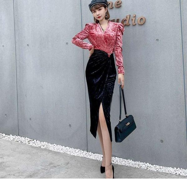 women's tracksuits 2021 autumn winter solid v-neck velour +slim skirt two pieces sets female korean office ladies e08, Gray
women's tracksuits 2021 autumn winter solid v-neck velour +slim skirt two pieces sets female korean office ladies e08, Gray