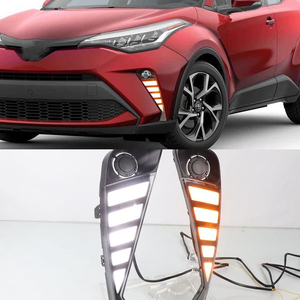 1 pair for toyota c-hr chr 2020 2021 car led drl daytime running light with dynamic yellow turn signal daylight fog lamp
1 pair for toyota c-hr chr 2020 2021 car led drl daytime running light with dynamic yellow turn signal daylight fog lamp