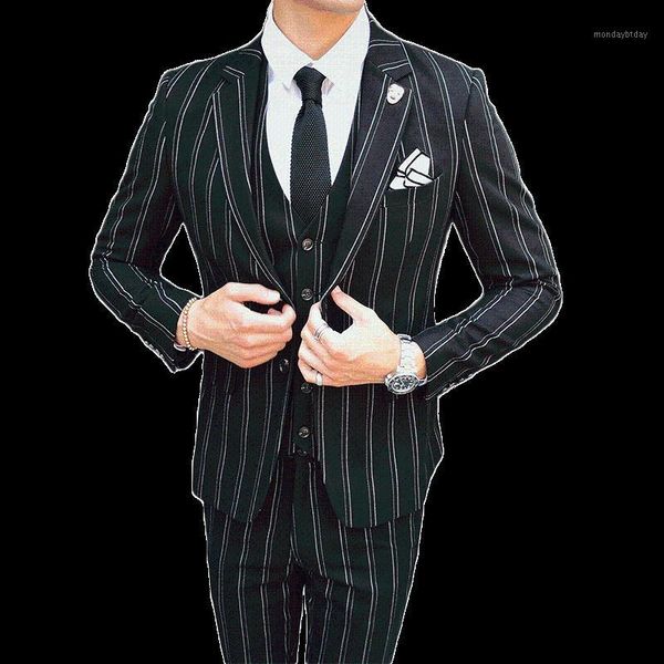 autumn and winter mens striped dress suit black navy blue high-end business wedding banquet men blazer jacket + vest + pants1, White;black
autumn and winter mens striped dress suit black navy blue high-end business wedding banquet men blazer jacket + vest + pants1, White;black