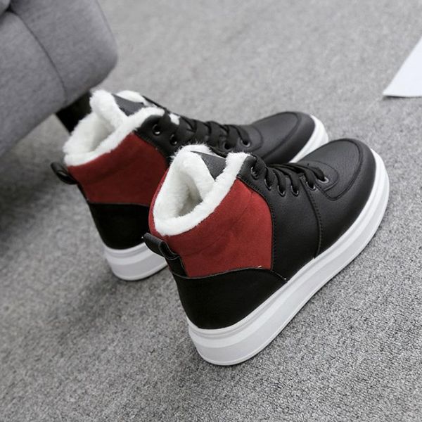women boots pu women ankle boots warm flush flats platform winter shoes for comfortable 2020 fashion white snow, Black
women boots pu women ankle boots warm flush flats platform winter shoes for comfortable 2020 fashion white snow, Black