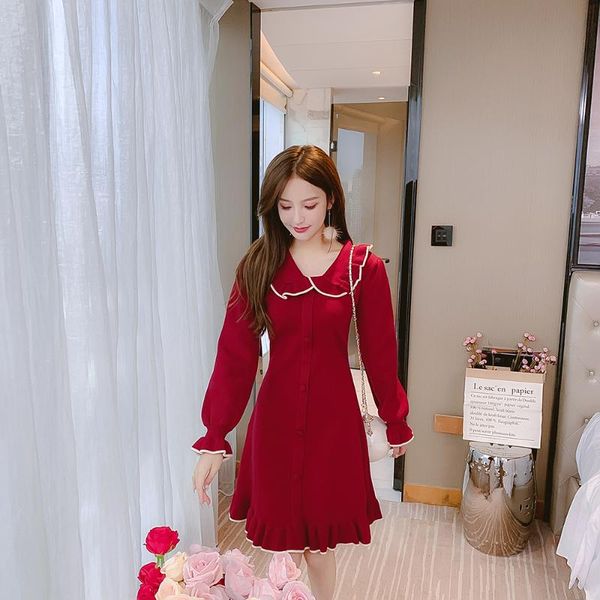 coigarsam cute full women dress new spring knitting solid lantern sleeve peter pan collar dresses red 1248, Black;gray
coigarsam cute full women dress new spring knitting solid lantern sleeve peter pan collar dresses red 1248, Black;gray