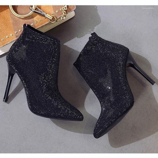 boots rhinestone ankle women high heels booties pointed toe shoes female bling wedding ladies winter1, Black
boots rhinestone ankle women high heels booties pointed toe shoes female bling wedding ladies winter1, Black