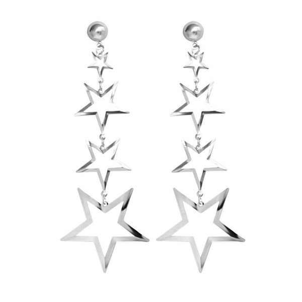 new 1 pair lovely girl star dangle earrings women exaggerated geometric party ear rings vintage ear studs, Silver
new 1 pair lovely girl star dangle earrings women exaggerated geometric party ear rings vintage ear studs, Silver