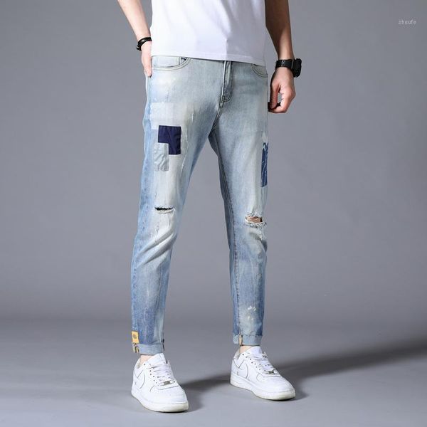 hip hop jeans casual pants autumn sweatpants streetwear male trousers hole denim jeans for men slim designer straight1, Blue
hip hop jeans casual pants autumn sweatpants streetwear male trousers hole denim jeans for men slim designer straight1, Blue
