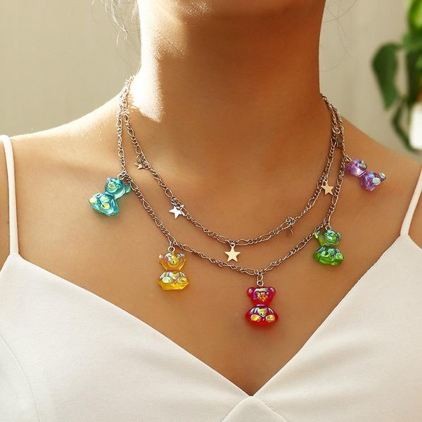 chokers design rainbow candy color gummy bear necklaces multilayer star choker for women girl clavicle necklace jewelry, Golden;silver
chokers design rainbow candy color gummy bear necklaces multilayer star choker for women girl clavicle necklace jewelry, Golden;silver