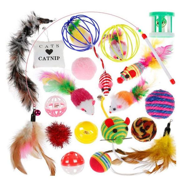 20 pcs cat toys kitten toys assortments, variety catnip toy set, cat feather teaser,catnip fish,mice,color balls and bells
20 pcs cat toys kitten toys assortments, variety catnip toy set, cat feather teaser,catnip fish,mice,color balls and bells
