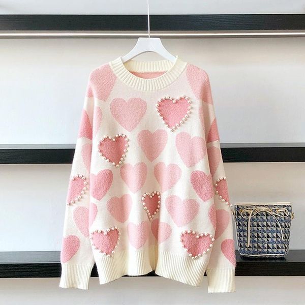 2021 autumn women pullover beaded love heart jacquard knitted short sleeve jumper casual pull femme sweater drop shipping, White;black
2021 autumn women pullover beaded love heart jacquard knitted short sleeve jumper casual pull femme sweater drop shipping, White;black