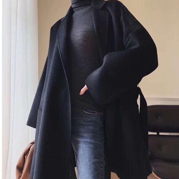 12020 new wool double-sided cashmere women long bandage water wave pattern woolen coat woman8uy, Black
12020 new wool double-sided cashmere women long bandage water wave pattern woolen coat woman8uy, Black