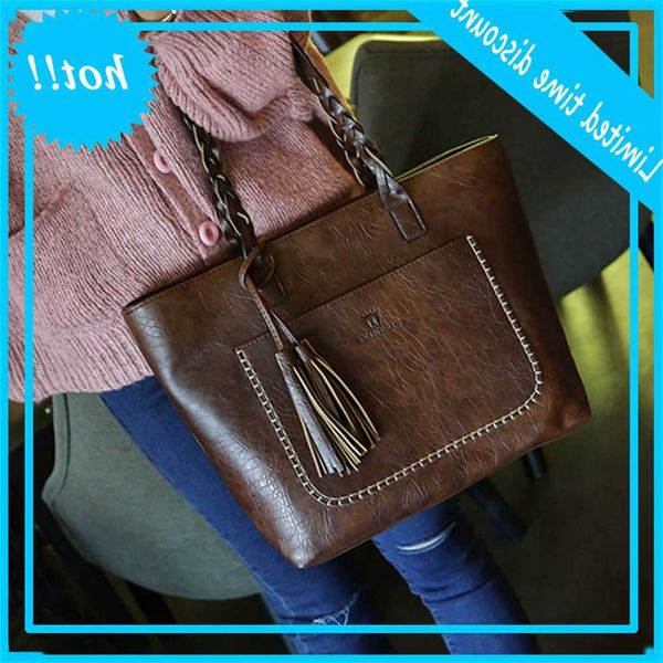 early spring new style women's fashion tassel portable single shoulder big bag
early spring new style women's fashion tassel portable single shoulder big bag