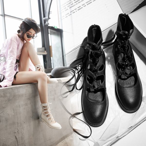 2021 women will see fashion genuine boots four hollow seasons tied roman sandals lbun, Black
2021 women will see fashion genuine boots four hollow seasons tied roman sandals lbun, Black