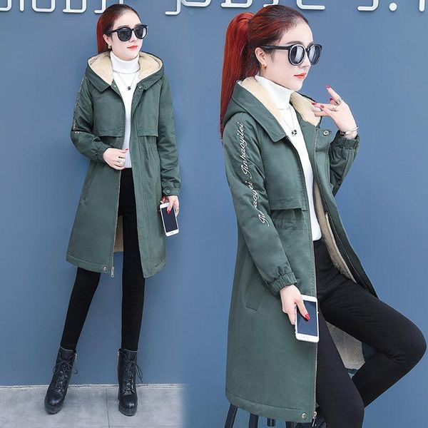 women's trench coats plus velvet windbreaker female 2021 autumn and winter korean hooded long jacket slim thickening lamb wool tooling, Tan;black
women's trench coats plus velvet windbreaker female 2021 autumn and winter korean hooded long jacket slim thickening lamb wool tooling, Tan;black