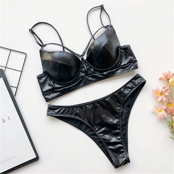 new new pu faux leather female swimsuit women swimwear two-piece bikini set with bra cup bather bathing suit swim y1897, Black;white
new new pu faux leather female swimsuit women swimwear two-piece bikini set with bra cup bather bathing suit swim y1897, Black;white