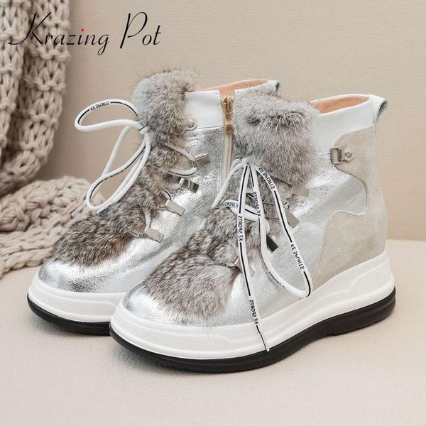 boots krazing pot plus size genuine leather round toe flat platform snow winter keep warm elegant lady casual ankle l02, Black
boots krazing pot plus size genuine leather round toe flat platform snow winter keep warm elegant lady casual ankle l02, Black