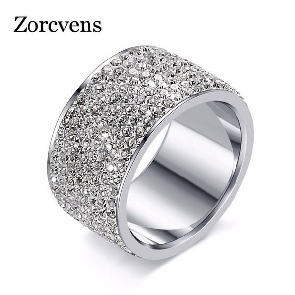 cluster rings zorcvens brand fashion full clear crystal jewelry 316l stainless steel engagement wedding for women, Golden;silver
cluster rings zorcvens brand fashion full clear crystal jewelry 316l stainless steel engagement wedding for women, Golden;silver