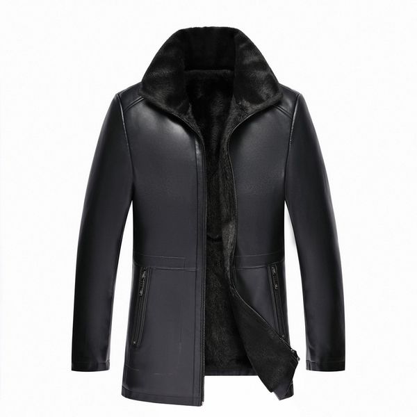 9035 new fashion winter coat men's thickening middle aged father sheep leather jacket, Black
9035 new fashion winter coat men's thickening middle aged father sheep leather jacket, Black