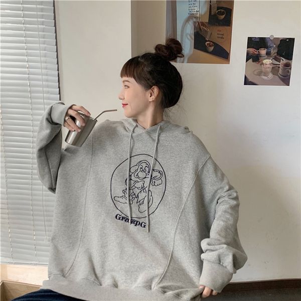 korea ulzzang hooded embroidered women's spring and autumn thin coat sweater sweater loose ins trendy lazy bf early autumn coat rjtbp, Black
korea ulzzang hooded embroidered women's spring and autumn thin coat sweater sweater loose ins trendy lazy bf early autumn coat rjtbp, Black