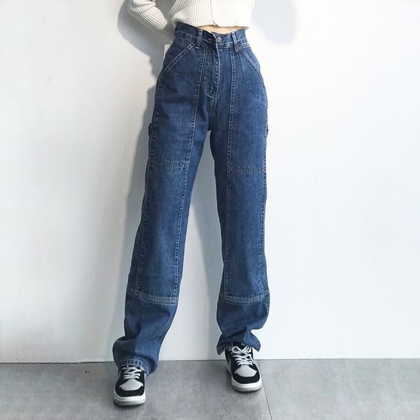 womengaga autumn winter new women's black gray straight jeans high waist thin loose long girl female trousers 4y2d, Blue
womengaga autumn winter new women's black gray straight jeans high waist thin loose long girl female trousers 4y2d, Blue