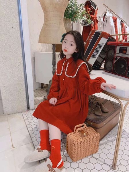 2020 children's korean clothing new girls winter corduroy red plush thickened drs princs skirt fashion wfv3, Red;yellow
2020 children's korean clothing new girls winter corduroy red plush thickened drs princs skirt fashion wfv3, Red;yellow