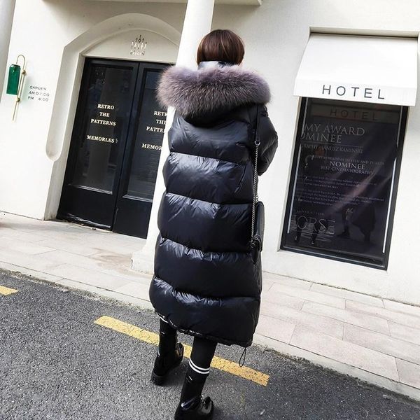 women's down & parkas leiouna long thick casual loose puffer korean fashion winter warm women coat hood female feather jacket coats out, Black
women's down & parkas leiouna long thick casual loose puffer korean fashion winter warm women coat hood female feather jacket coats out, Black