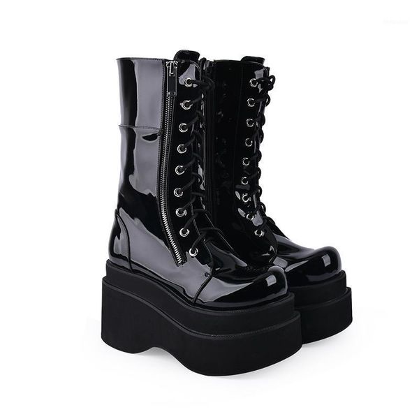 boots angelic imprint pu leather round toe punk style lolita high stars shoes 1361, Black
boots angelic imprint pu leather round toe punk style lolita high stars shoes 1361, Black