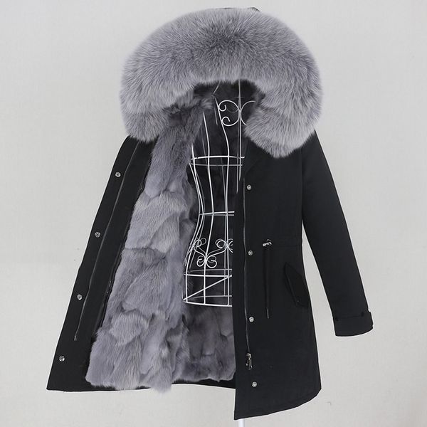 oftbuy 2020 long waterproof parka real fox liner coat winter jacket women natural raccoon fur collar hood warm detachable lj201203, Black 
oftbuy 2020 long waterproof parka real fox liner coat winter jacket women natural raccoon fur collar hood warm detachable lj201203, Black