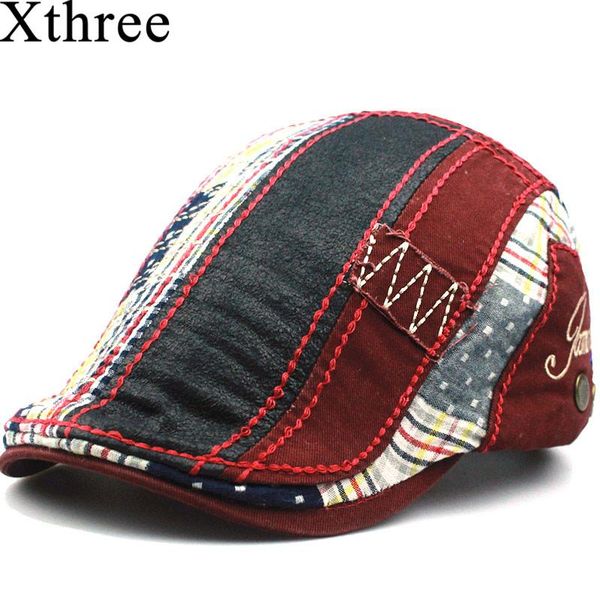 visors xthree fashion beret hat casquette cap cotton hats for men and women children's sun gorras planas flat caps, Blue;gray
visors xthree fashion beret hat casquette cap cotton hats for men and women children's sun gorras planas flat caps, Blue;gray