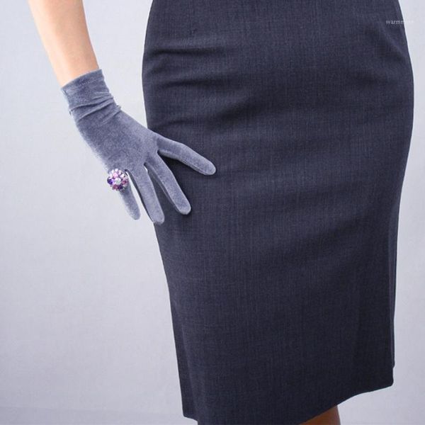 women velvet gloves grey short 22cm high elastic velvet flannel fashion elegant gloves 3-tb141, Blue;gray
women velvet gloves grey short 22cm high elastic velvet flannel fashion elegant gloves 3-tb141, Blue;gray