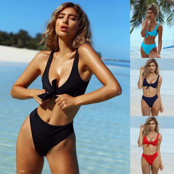 2021 with knot on the cht swimsuit bikini 2-piece women's summer, White
2021 with knot on the cht swimsuit bikini 2-piece women's summer, White