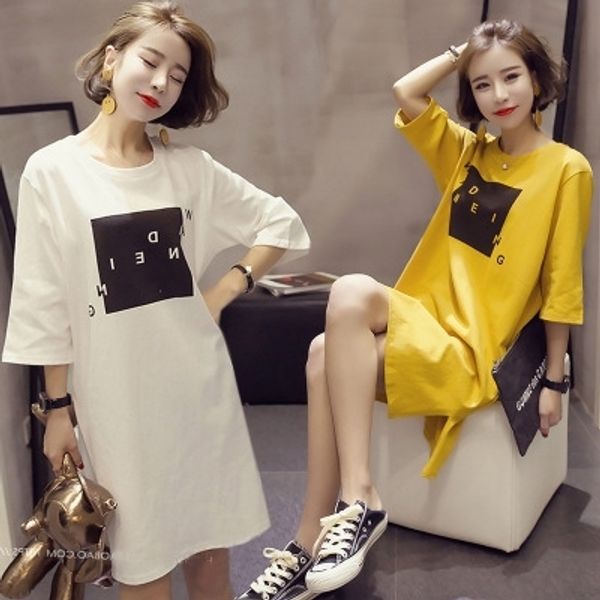 ozak9 korean summer new short korean loose medium dress dressdresslength t-shirt women's split dress half student's sleeve women&#, Black;gray
ozak9 korean summer new short korean loose medium dress dressdresslength t-shirt women's split dress half student's sleeve women&#, Black;gray
