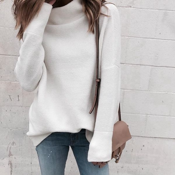 lossky long sleeve autumn winter women white knitted sweaters pullover jumper fashion turtleneck sweater female y200720, White;black
lossky long sleeve autumn winter women white knitted sweaters pullover jumper fashion turtleneck sweater female y200720, White;black