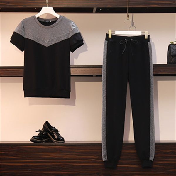 female casual plus size and black sets suits feminine femme deux women's clothing vodz, White
female casual plus size and black sets suits feminine femme deux women's clothing vodz, White