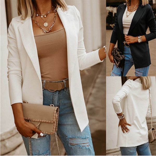 new style suit long sleeve commuter work casual women's wear fashion cardigan solid color black white ladies jacket, Black;brown
new style suit long sleeve commuter work casual women's wear fashion cardigan solid color black white ladies jacket, Black;brown